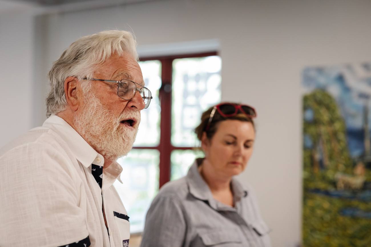 An experienced founder speaking to the group